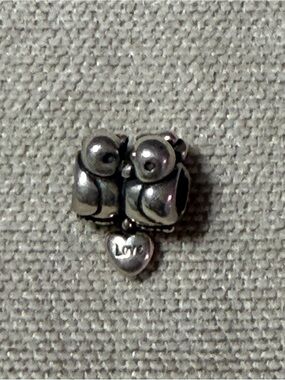 Pandora Silver Owl Duo Charm with 'Love' Heart
